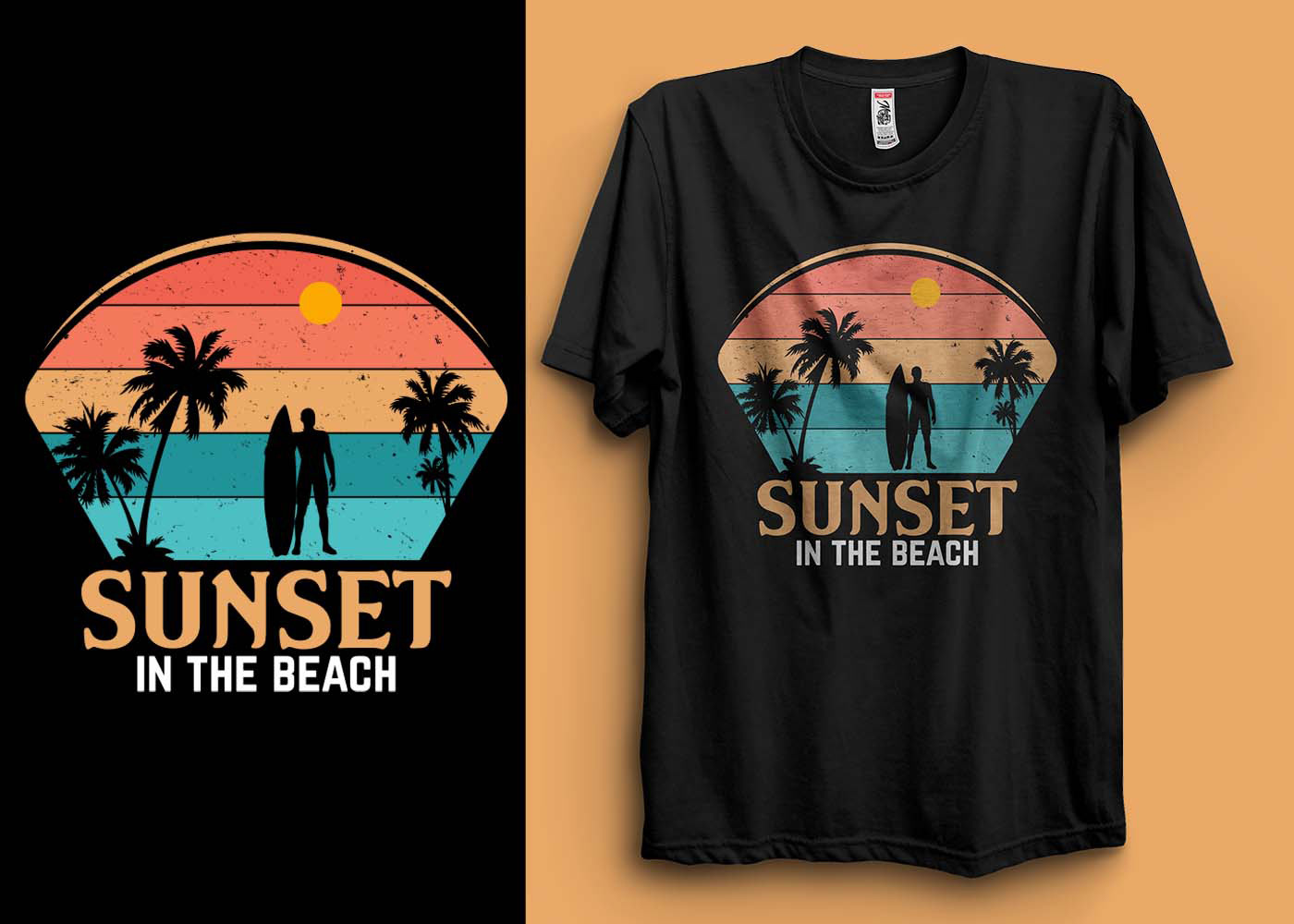 t-shirt T-Shirt Design tshirt Tshirt Design Tshirt design ideas sunset Summer T-shirt design vintage t-shirt retro t-shirt Sunset T-Shirt Design