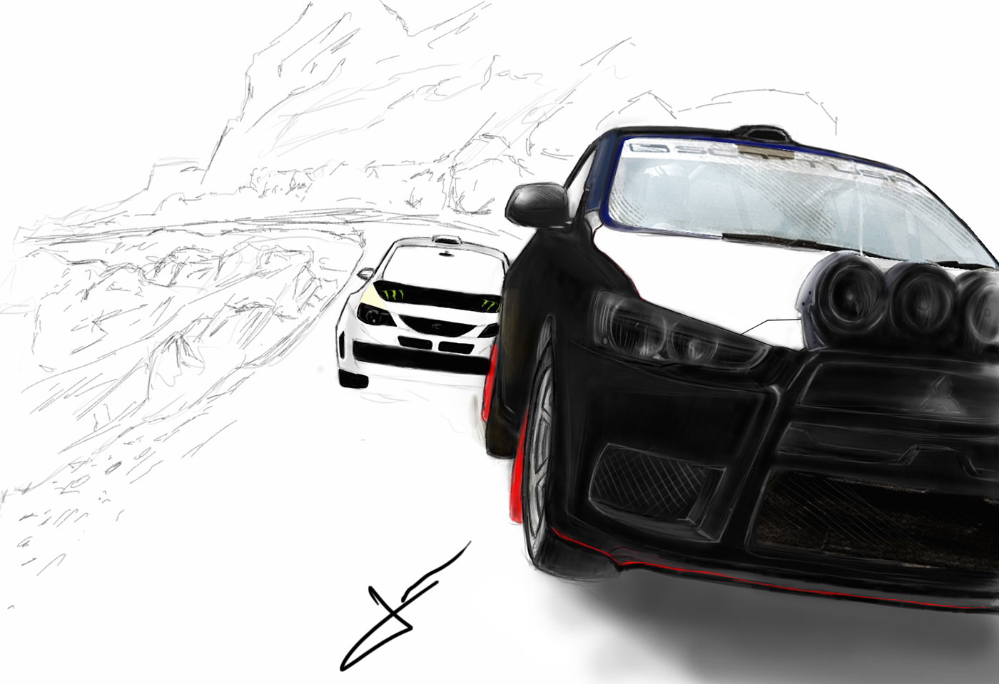 sketches draw painting   art Renders design Cars bikes