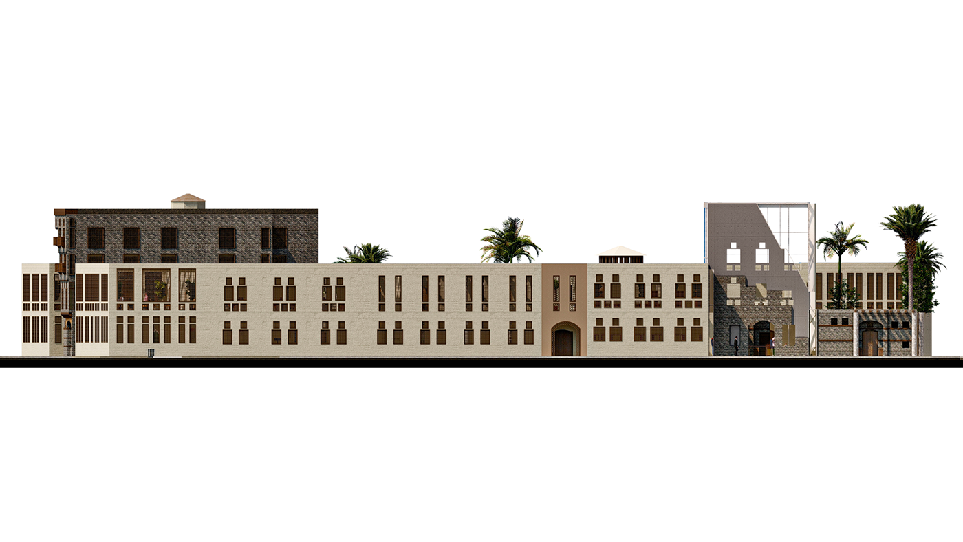 revival Heritage Building visualization architecture Render culture center rosetta islamic art design exterior design