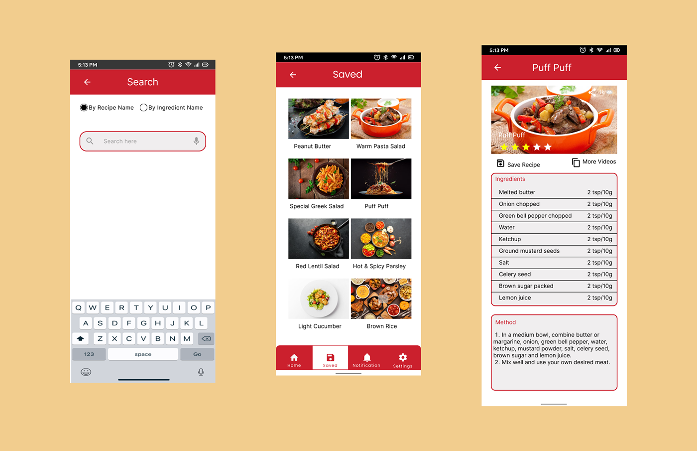 recipe UI/UX Figma user interface ui design Mobile app