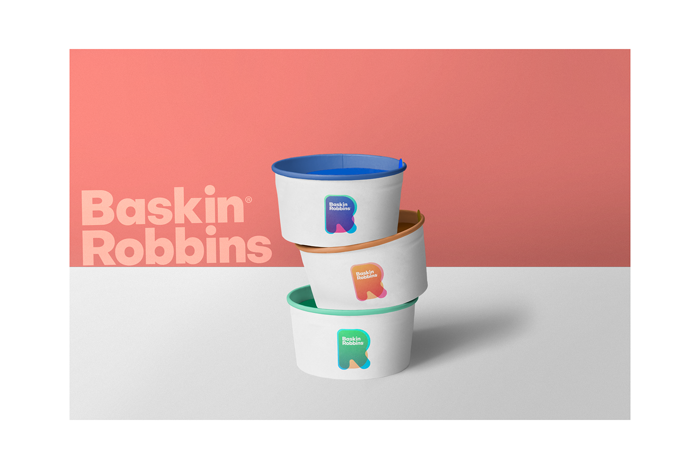 Baskin Robbins baskin robbins ice cream branding  colors colorful logo Icon gradient