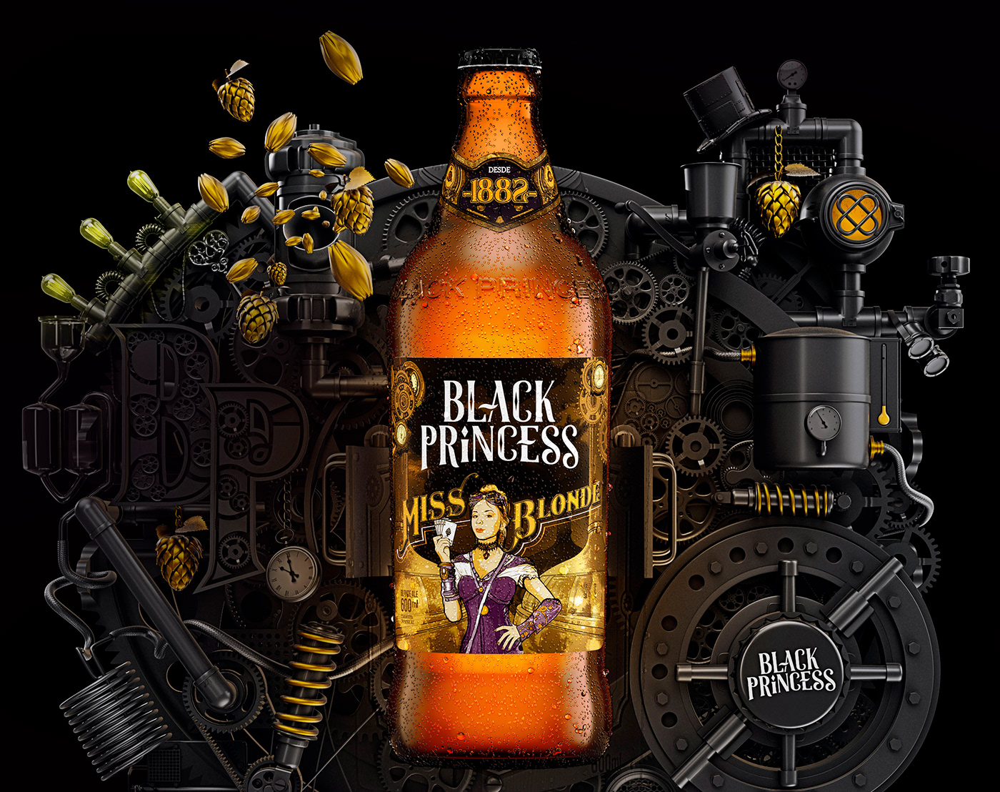 ILLUSTRATION  Ilustração embalagem Cerveja rótulo são paulo design gráfico STEAMPUNK steam punk beer