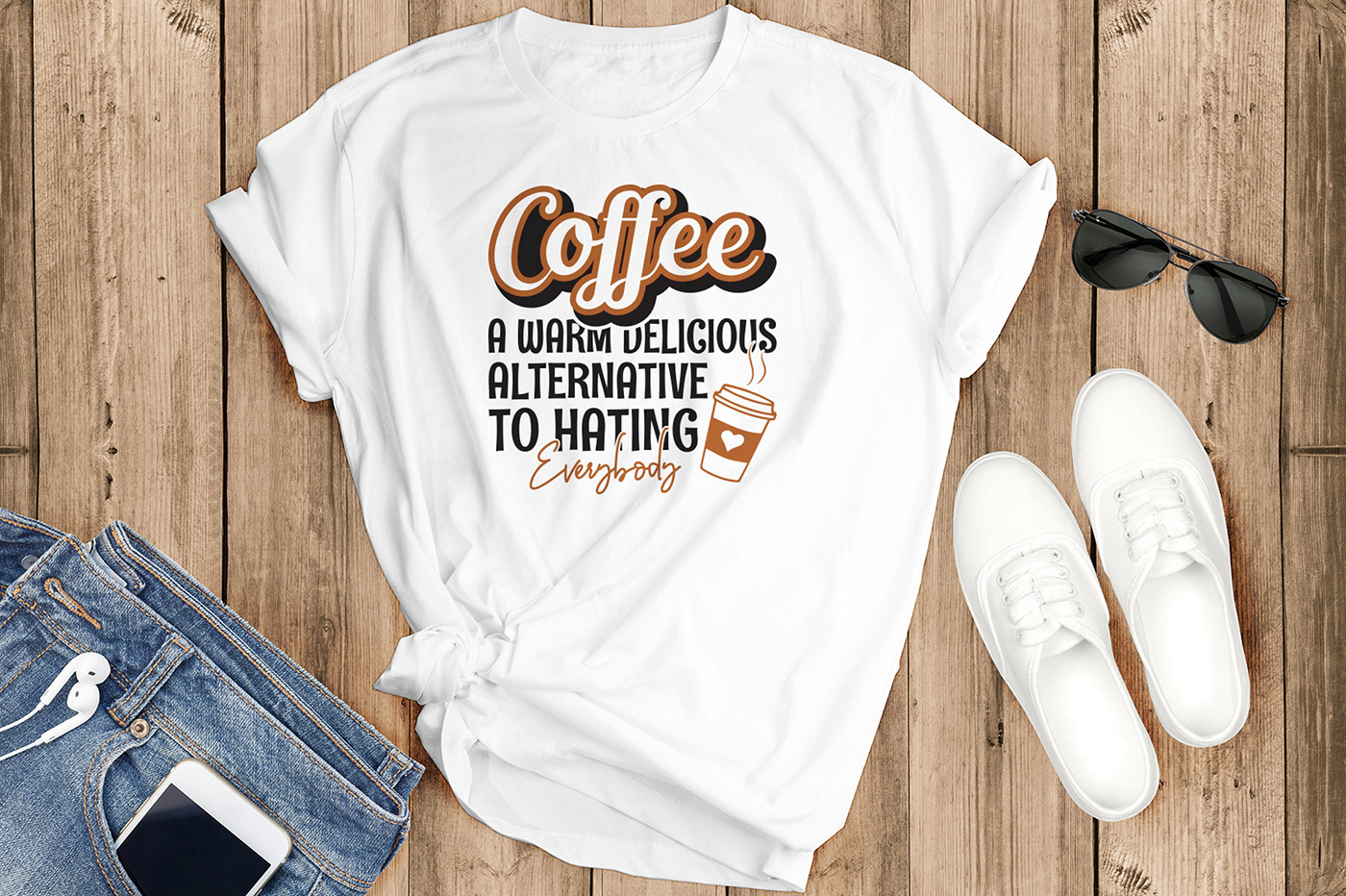 COFFEE T SHIRT DESIGN Coffee lovers coffee quotes Coffee cafe vector t-shirt typhograpy tshirt Mockup free design