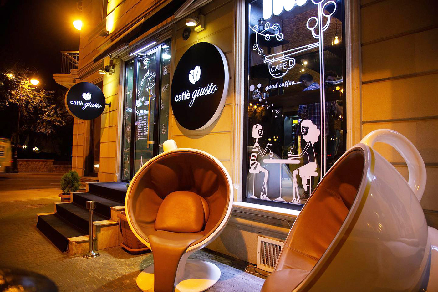cafe coffeeshop BlackMarble Interior realizedwork greenery caffegiusto design Fameg
