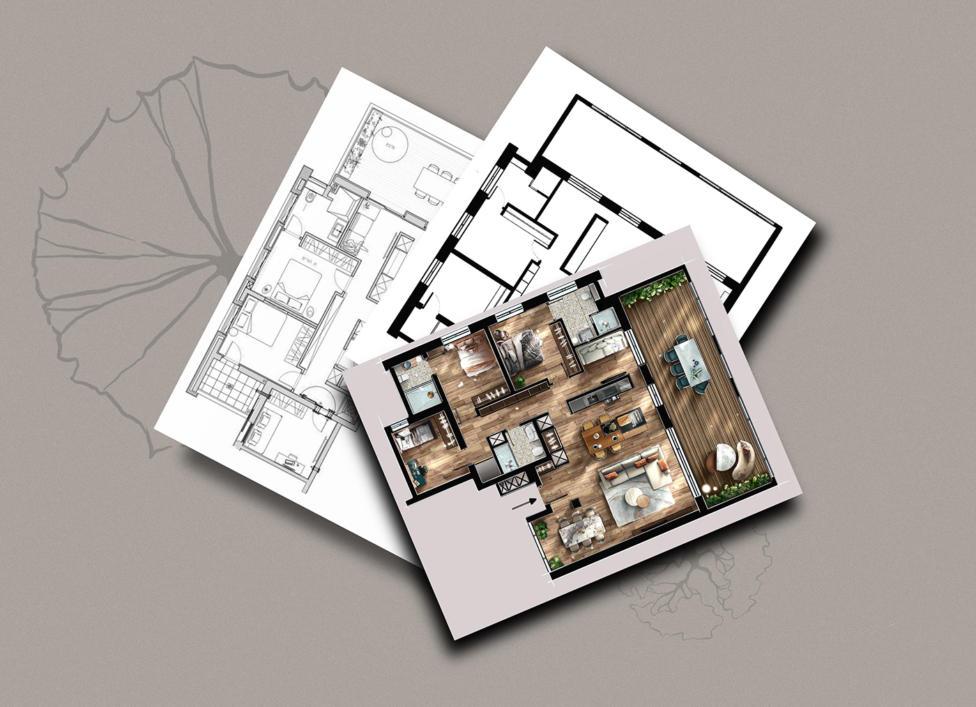 floor plan architecture visualization Render 3D archviz CGI vray SketchUP sketches