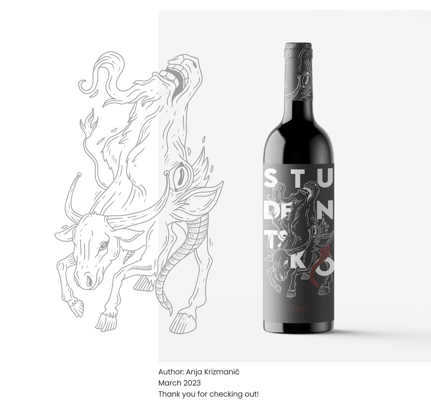graphicdesign ILLUSTRATION  Proposal wine winelabel