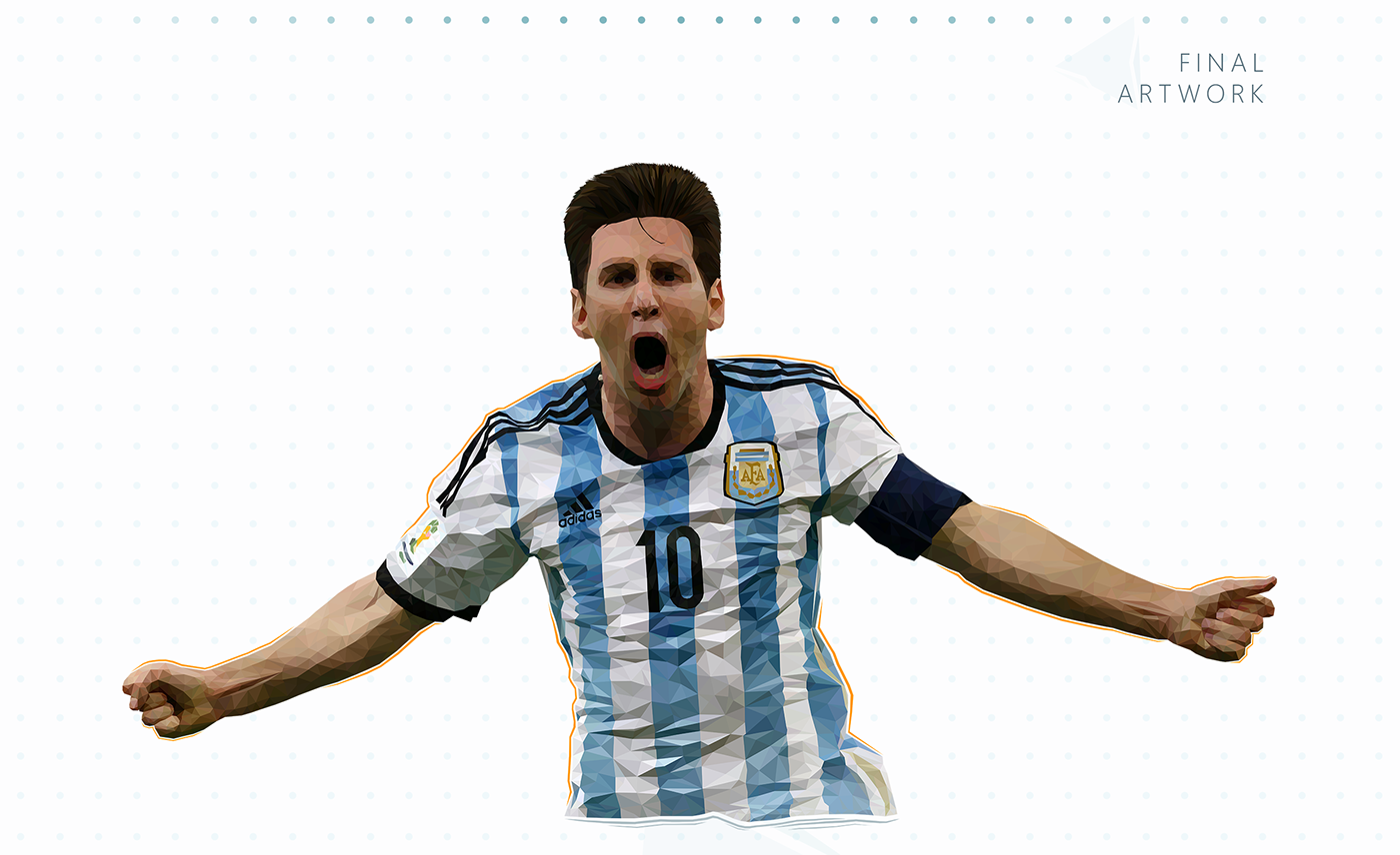 lionel messi Leo Messi argentina adidas WorldCup football FIFA BALLON D'OR barcelona low-poly ILLUSTRATION 