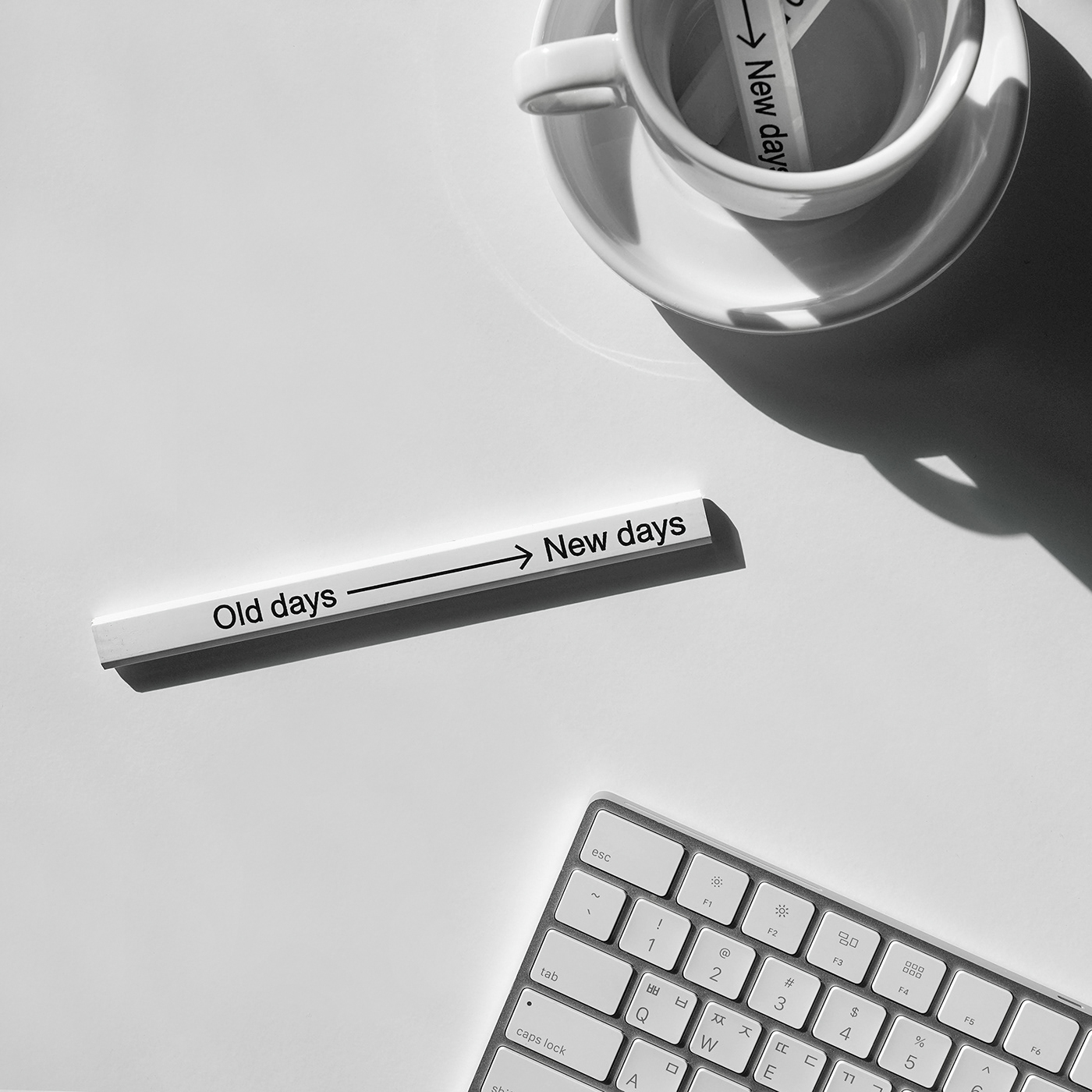 black and white pencil Photography  Stationery typography   merchandise newyear