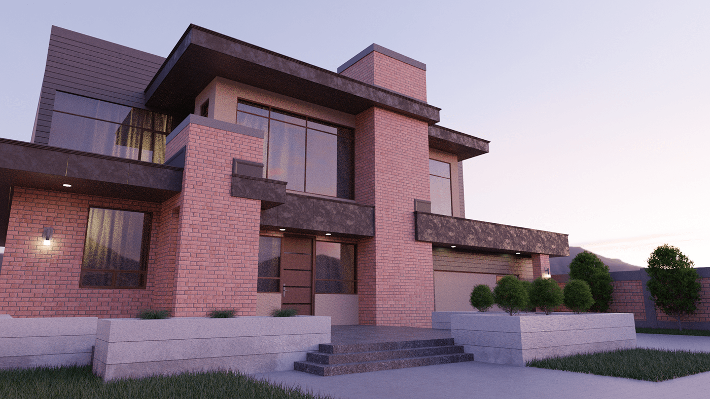 3d modeling architecture archviz blender3d contemporary house modern