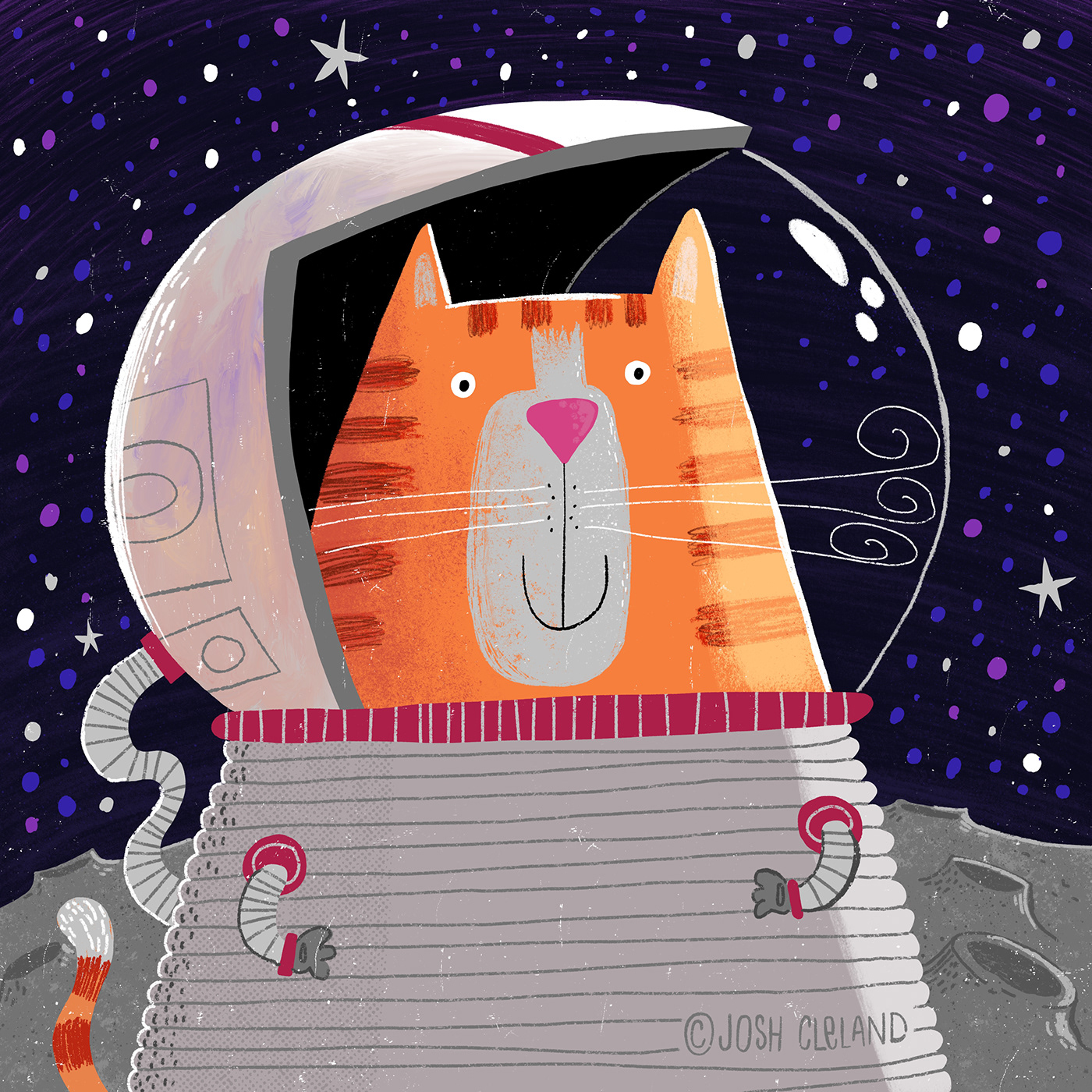 Space  kitty Cat astronaut moon kid lit