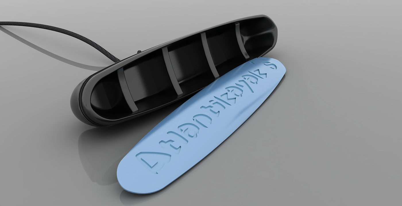 kayak Manija handle carrying plastic 3D Render industrial Nautic design