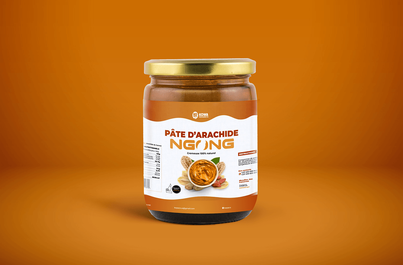 peanut butter label design etiquette product packaging Pâte d'arachide