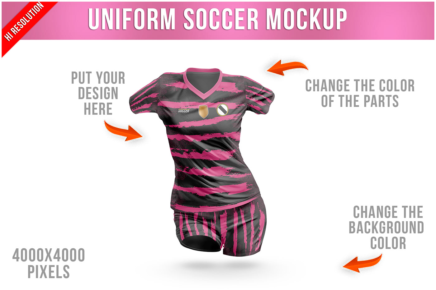 women's uniform soccer Mockup sport swear athletic apparel jersey team