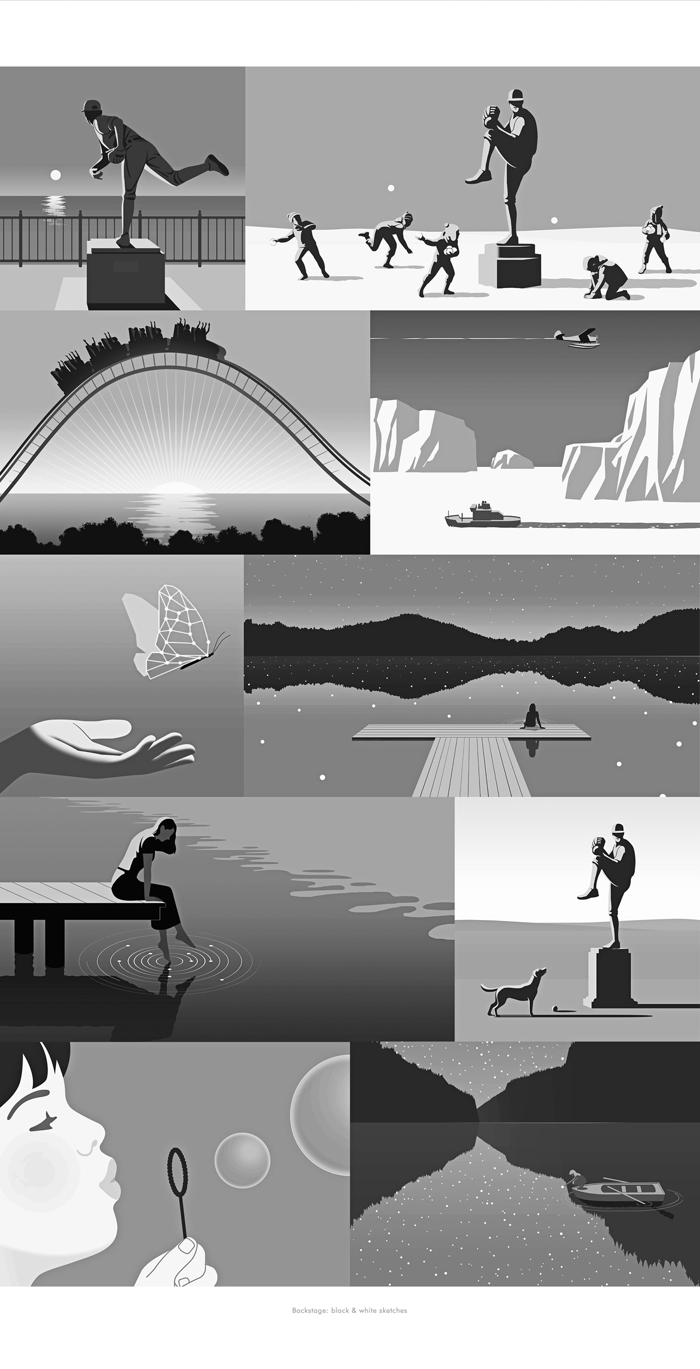 conceptual conceptual illustration graphic sophisticated Landscape Nature sport beauty emotions minimalistic