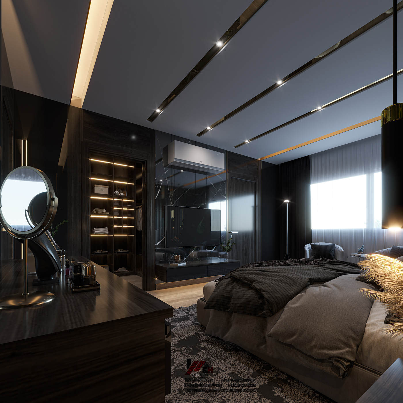 architecture bedroom design dressing Interior interior design  luxury Master modern neoclassic