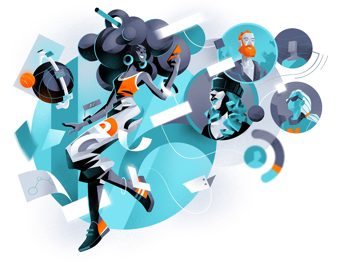 Character design  color concept art Drawing  geometry ILLUSTRATION  metaverse NBA painting  