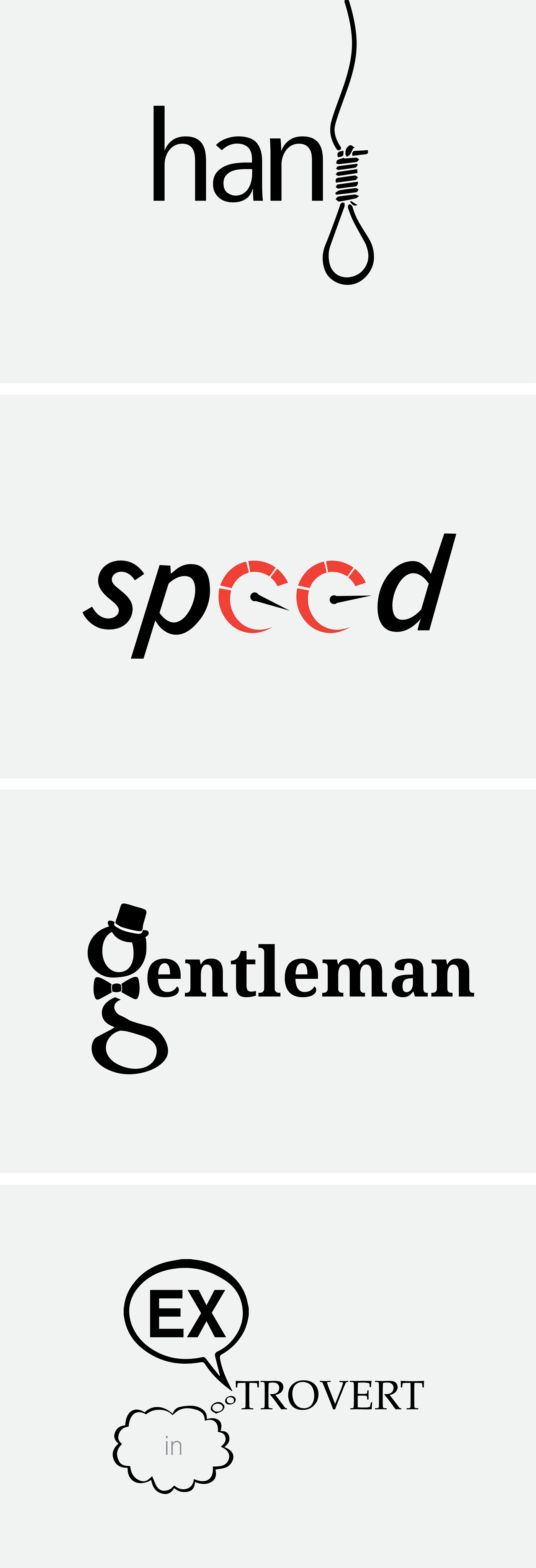type visualisation Expressive Typography Hang gentleman speed