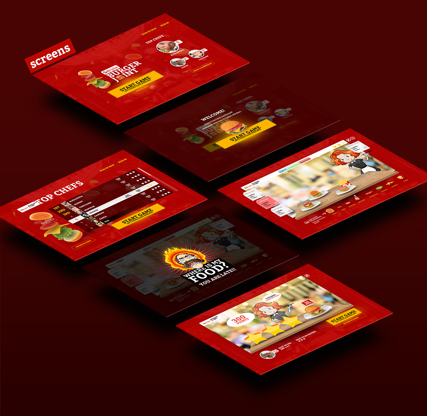 burger Patties chicken beef game UI online app