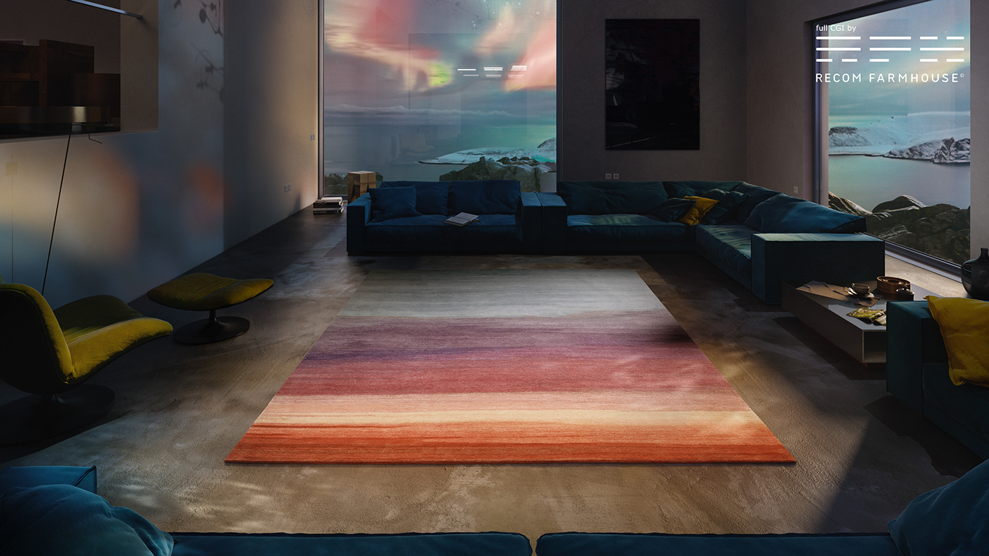 architecture carpet CGI indoor Interior Render Rug textile texture visualization