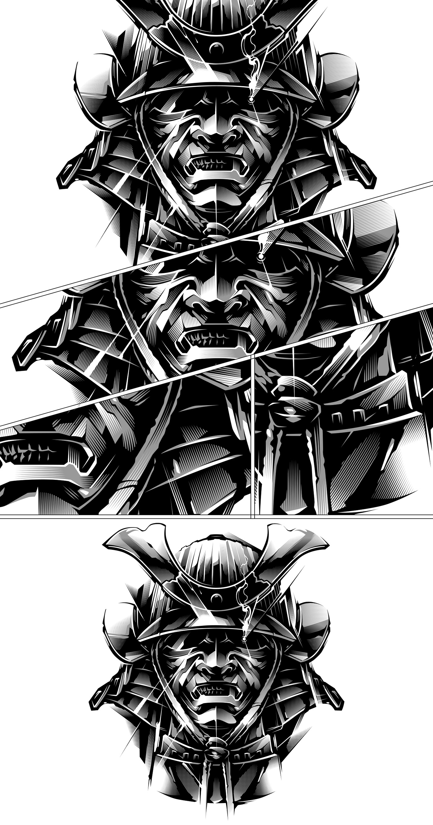samurai japan tattoo ronin warrior katana Samurai Tattoo horror abstract samurai vector