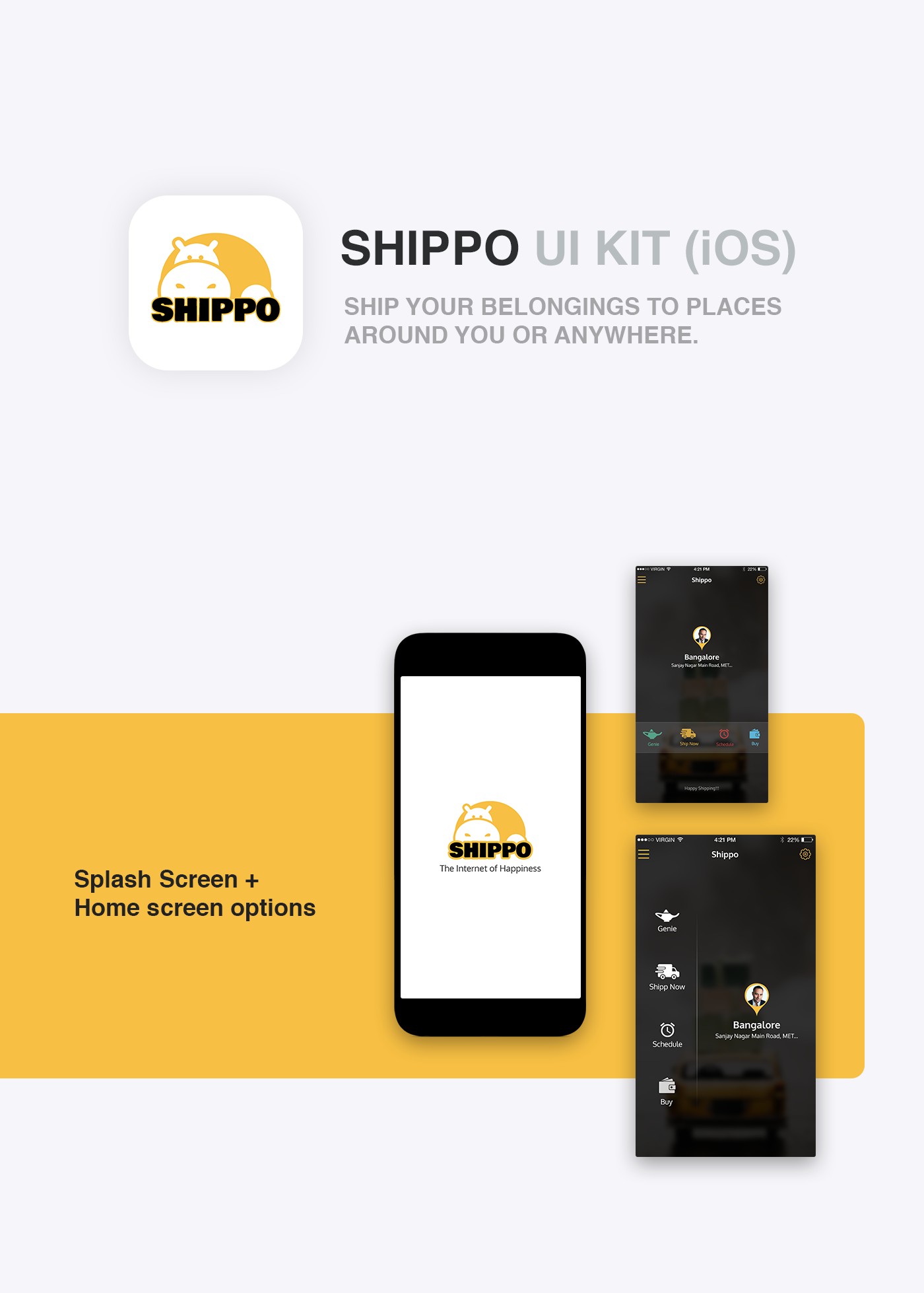 ios free mobile app mobile Kit psd shipping ux UI Shippo