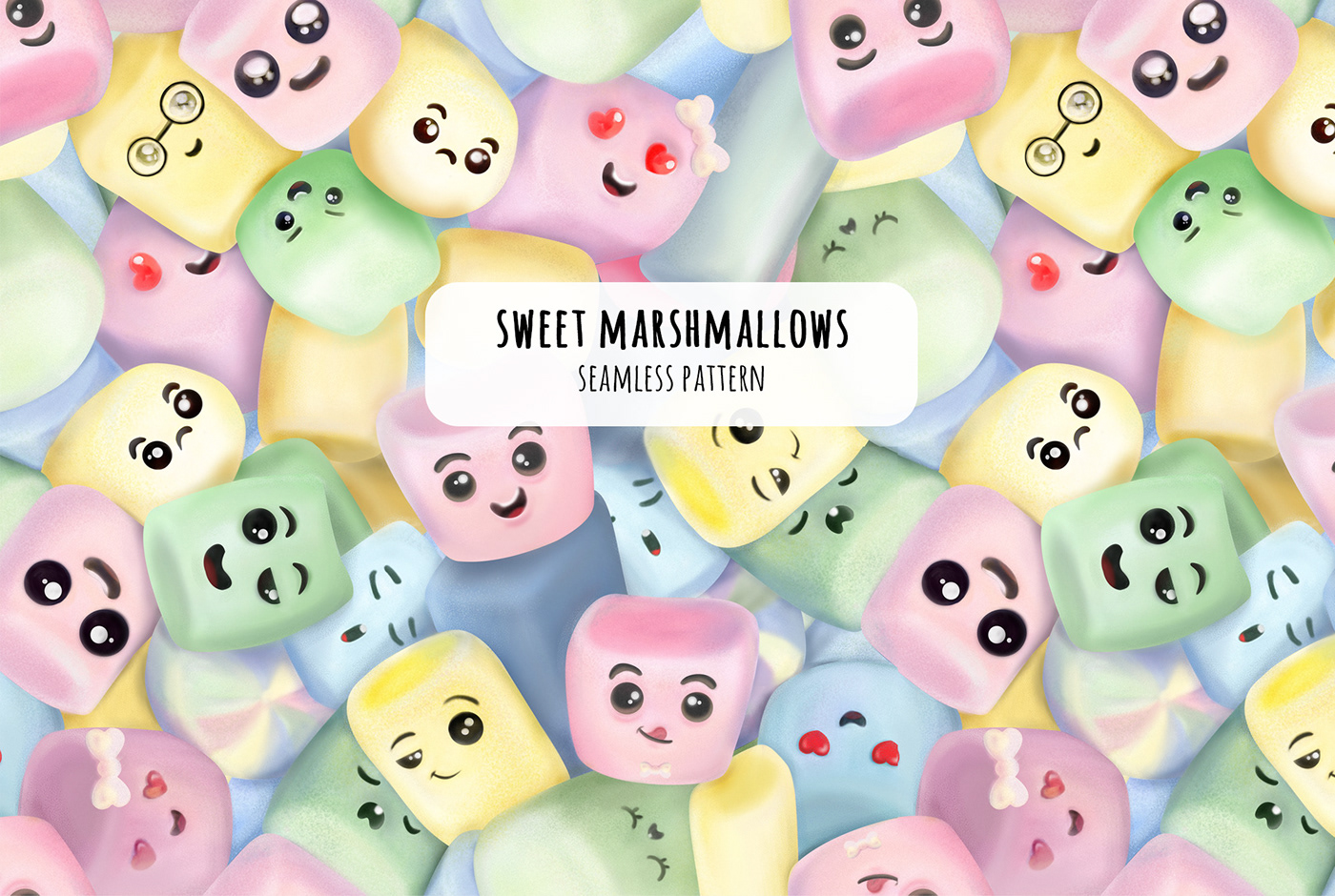#Candy #emotion #illustration #marshmallow #packaging #pattern