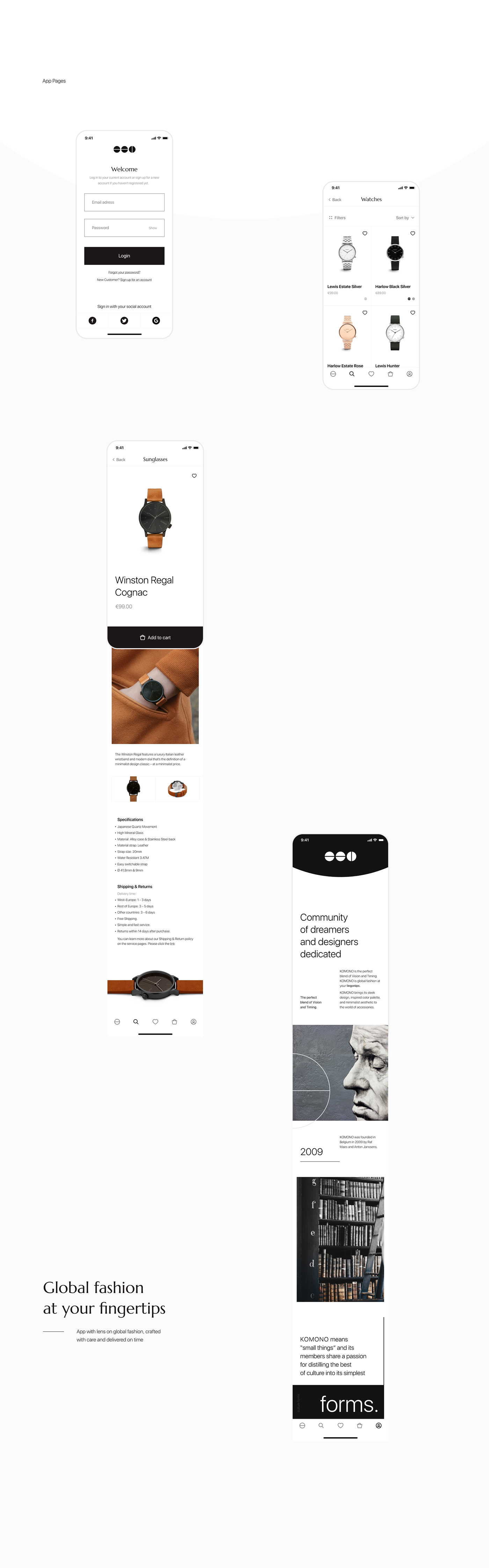 app application concept design Fashion  ios mobile shop store Webdesign
