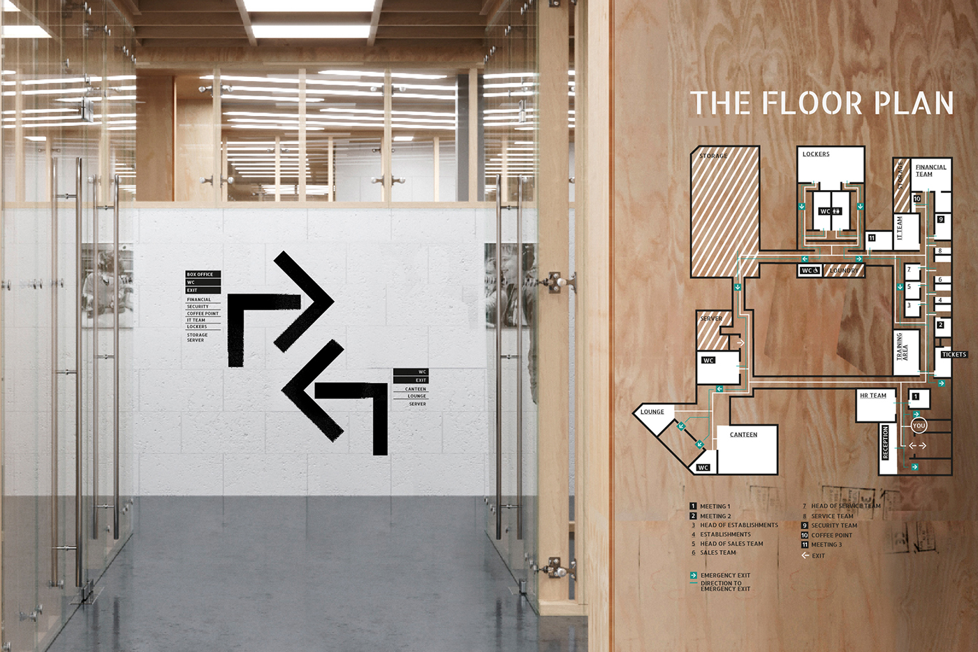 wayfinding environmental graphic typography   Interior design