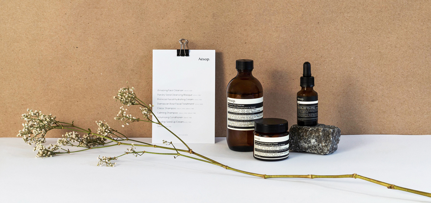 beauty products graphic design typography   Photography  print Aesop minimal
