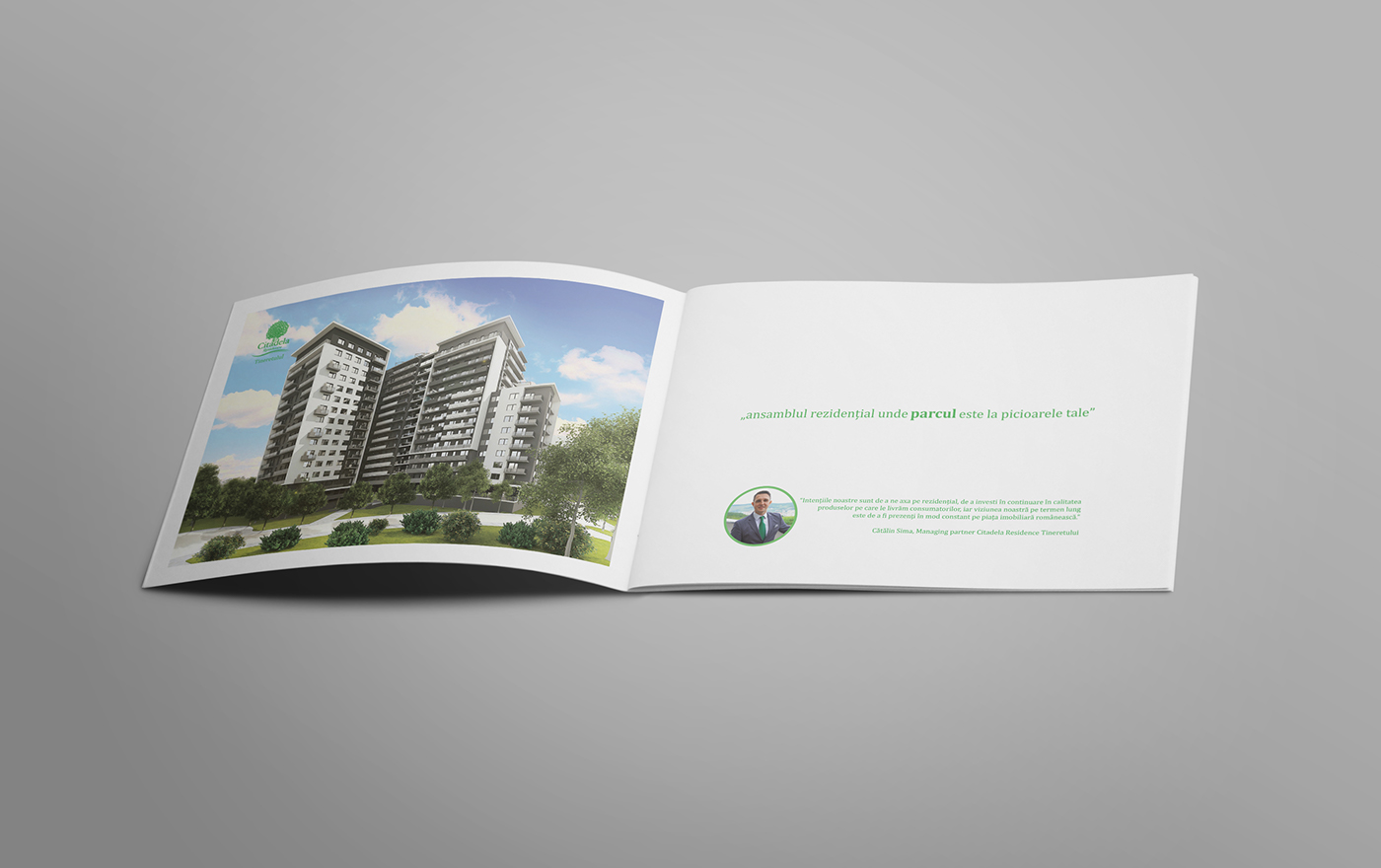 Citadela apartments buildings construction Engineering  romania design brochure Park green