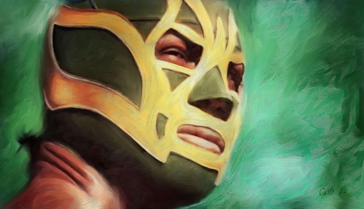 Character Digital Art  digital painting ILLUSTRATION  lucha libre mask mexico portrait Wrestler Wrestling