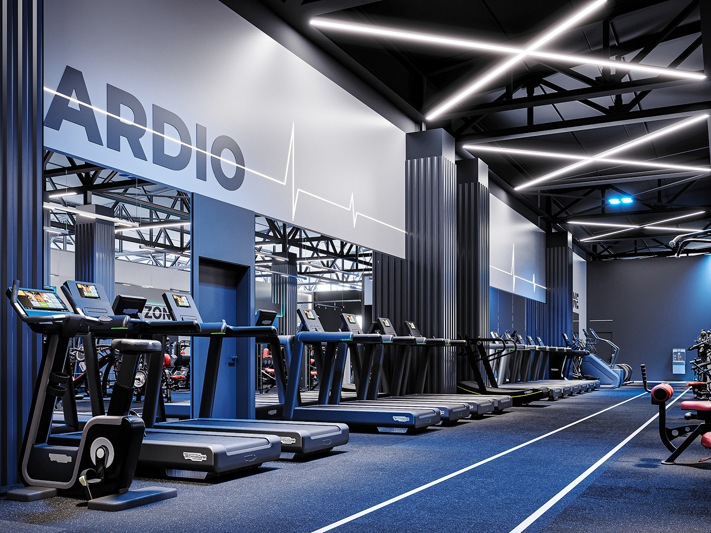 cardio design fintess interior fitness gym gym design gym interior interior design 
