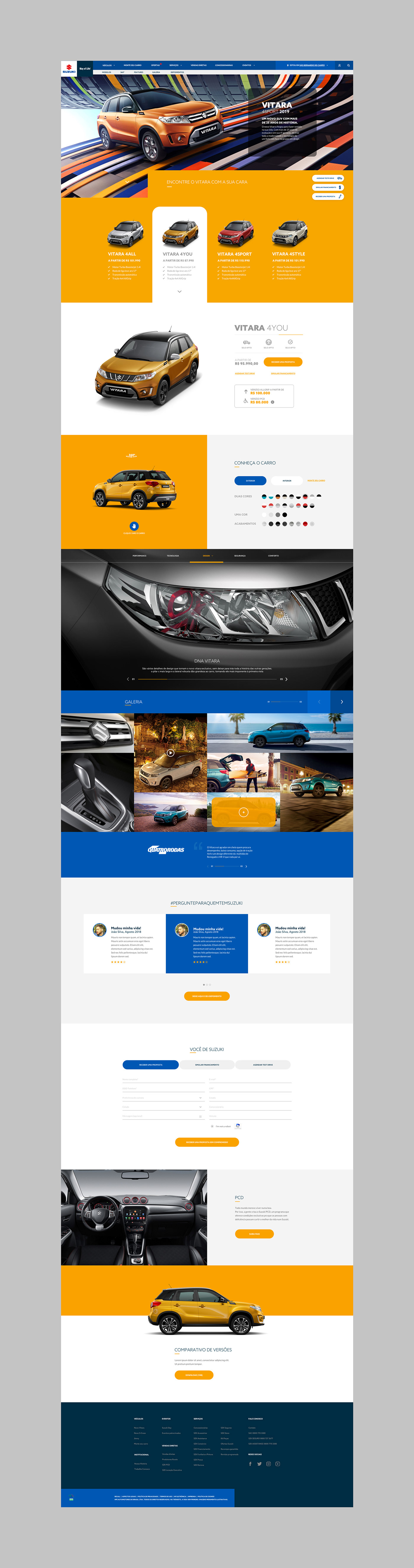 Suzuki Interface portal ux rafael rnf car veículos mobile desktop