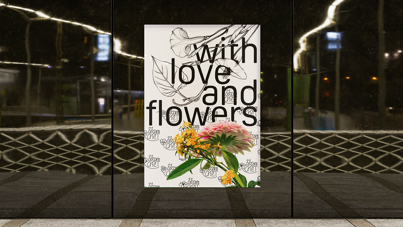 flower botanical ILLUSTRATION  vector Logo Design brand identity visual Logotype visual identity Flower Shop