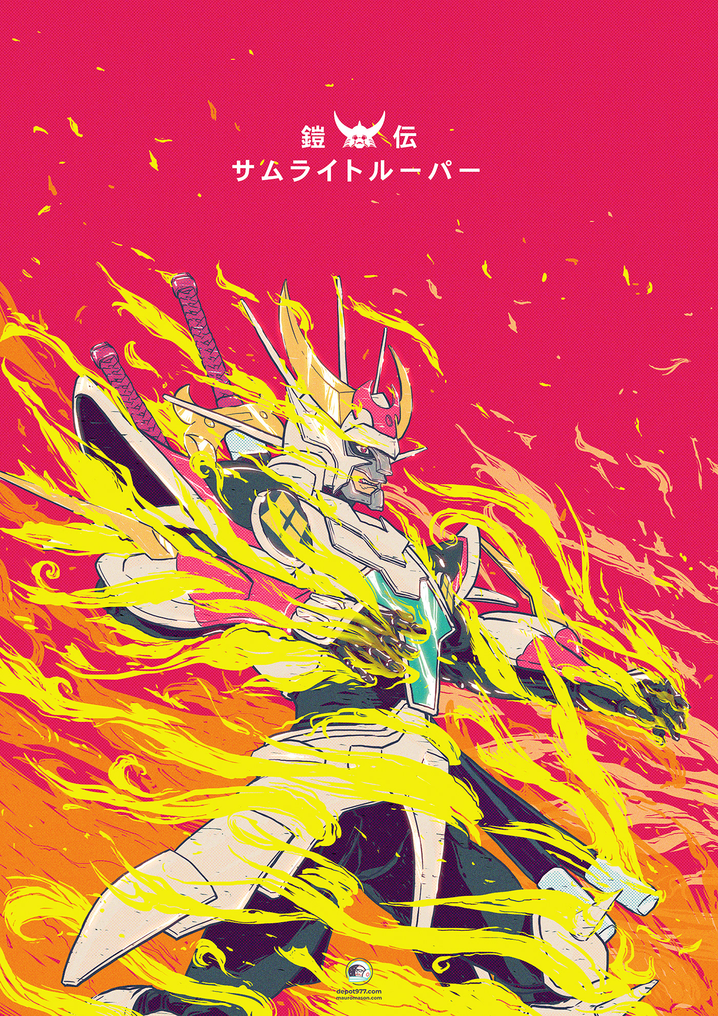 Yoroiden Samurai Troopers ronin warriors 5 Samurai brilliant samurai Flames anime tribute fanarti deckard977