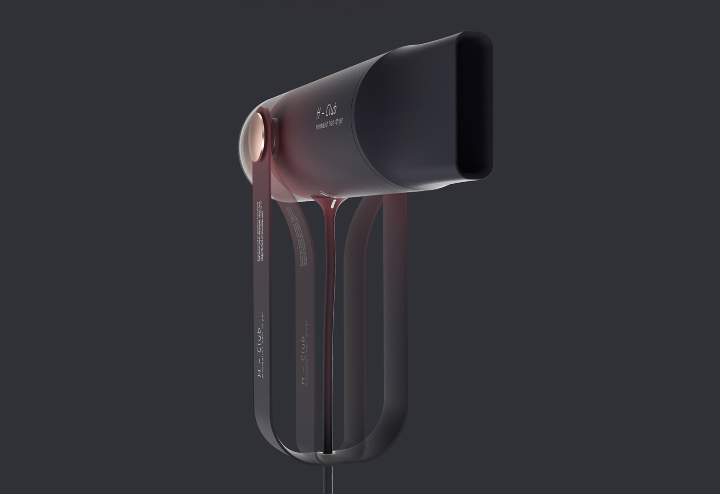 minimalist industrial design  modern Hair Dryer package design  product design  rendering gradients Electronics styling 