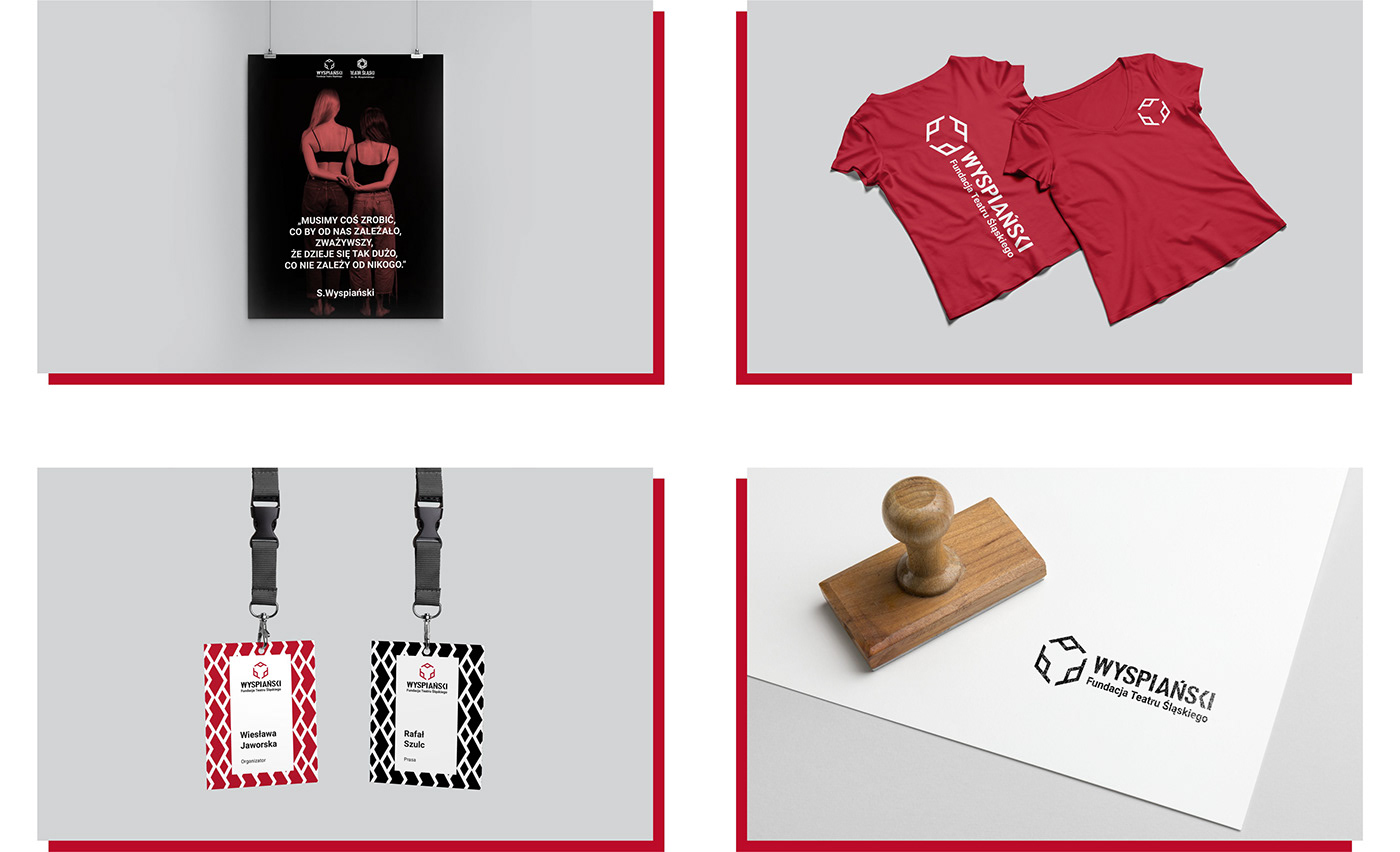 logo Theatre silesia foundation poland branding  identity red typography  