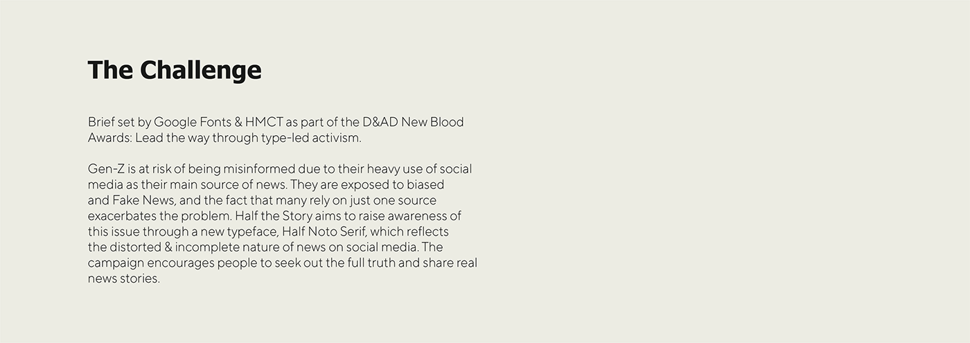 activism campaign digital fake news google google fonts New Blood Awards poster typography  