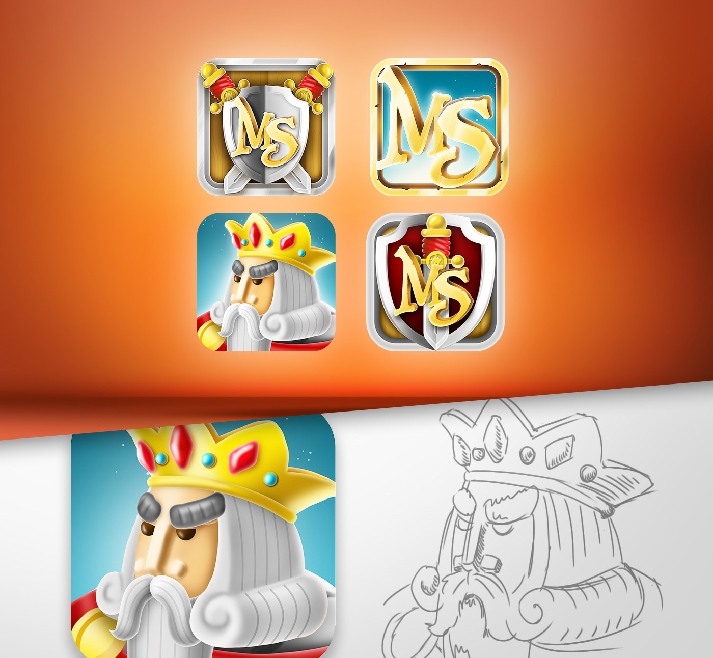 mobile game iPad iphone medieval fantasy Character design  Game Art UI Icon