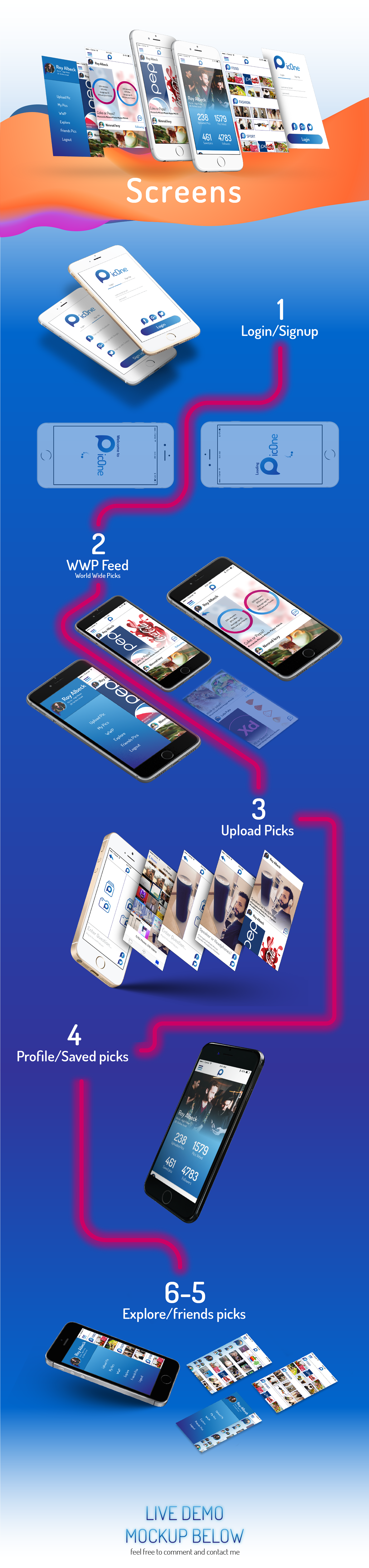ios android app UI ux design pics social branding  graphic