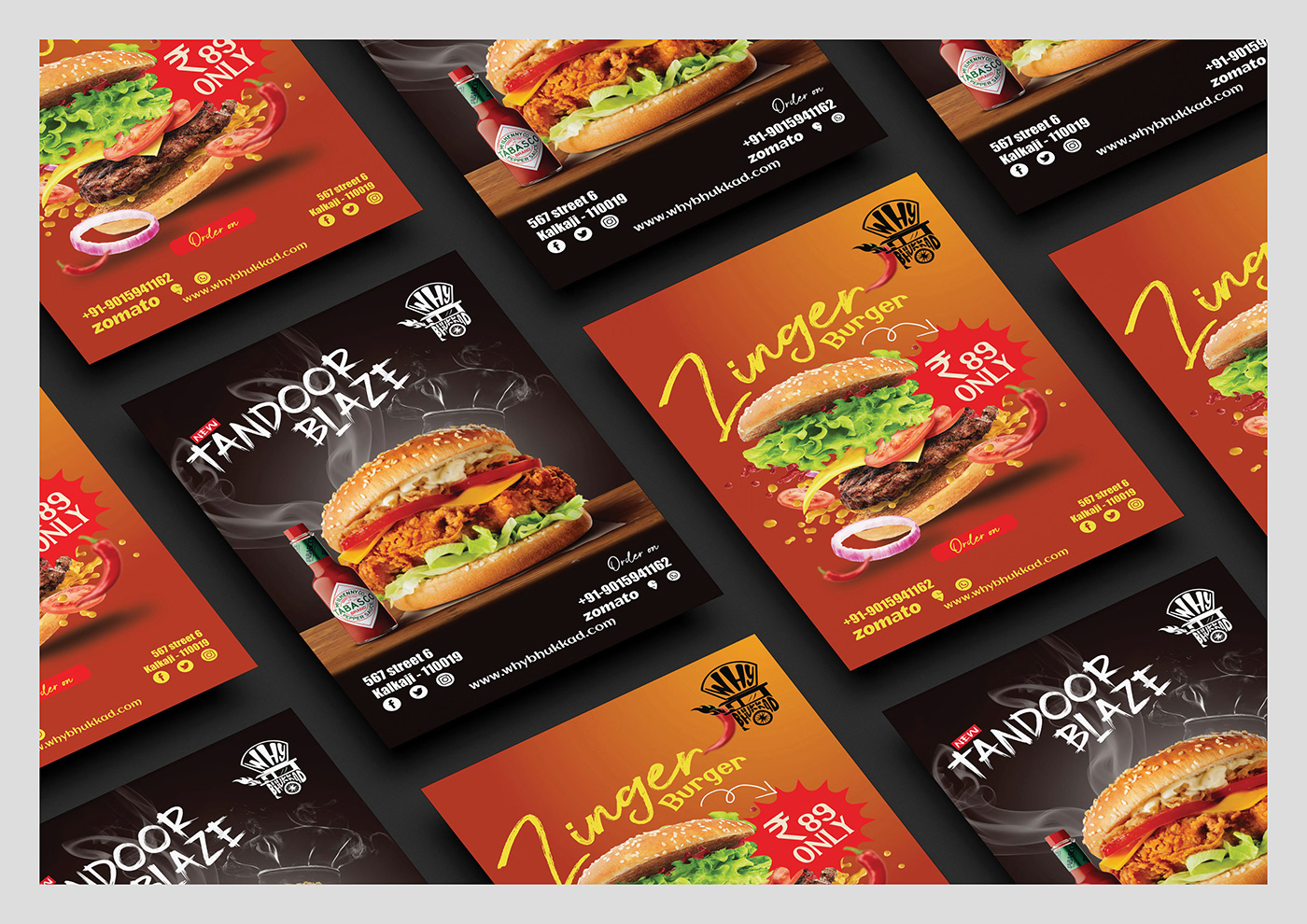 Restaurent fastfood burger Advertising  Pizza brand identity campaign ads Social media post Graphic Designer