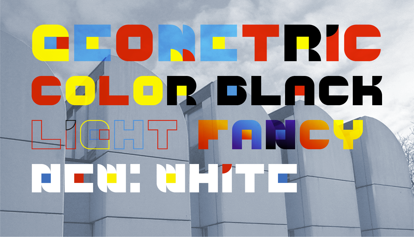 Free font typedesign geometric color font otf svg fontdesign schrift Typeface