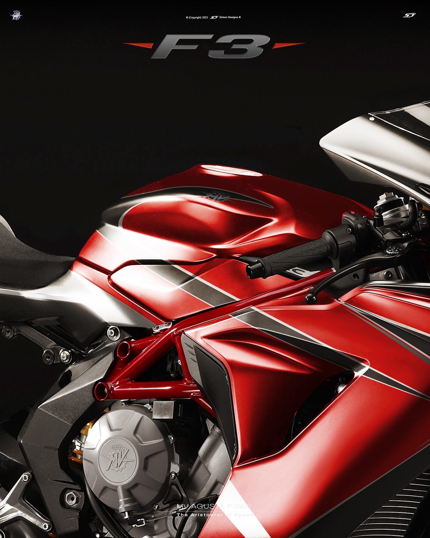 Simon Designs designer motorcycle art mv agusta tailor made MV Agusta F3 simon exclusiva