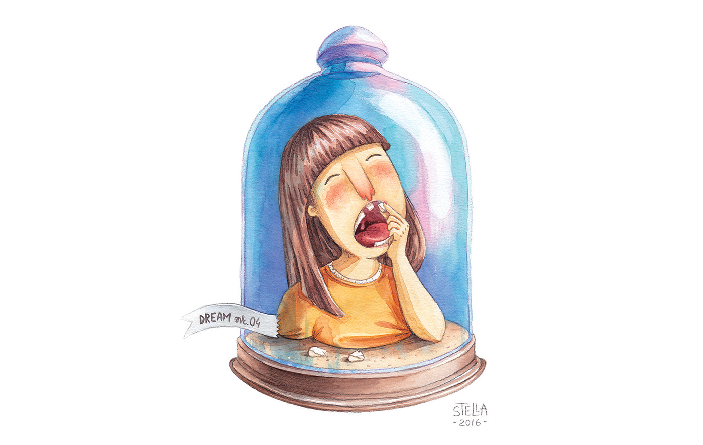 watercolor ILLUSTRATION  watercolour editorial Collection jar cloche dream my work book illustration