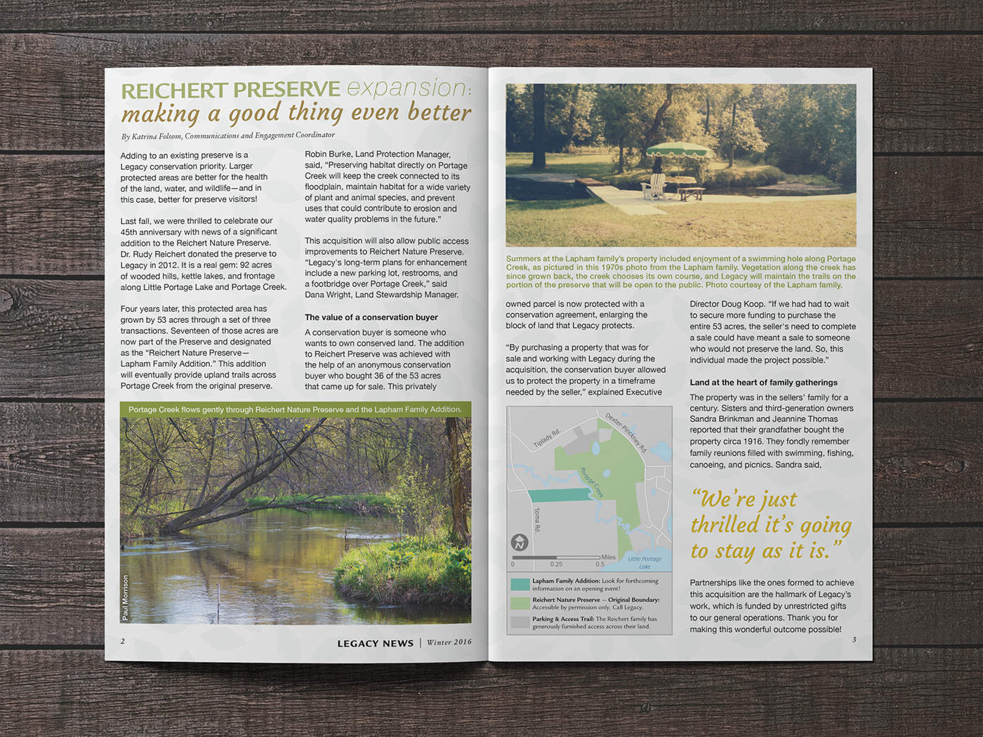 newsletter publication Direct mail print magazine Nature environment nonprofit brochure body copy