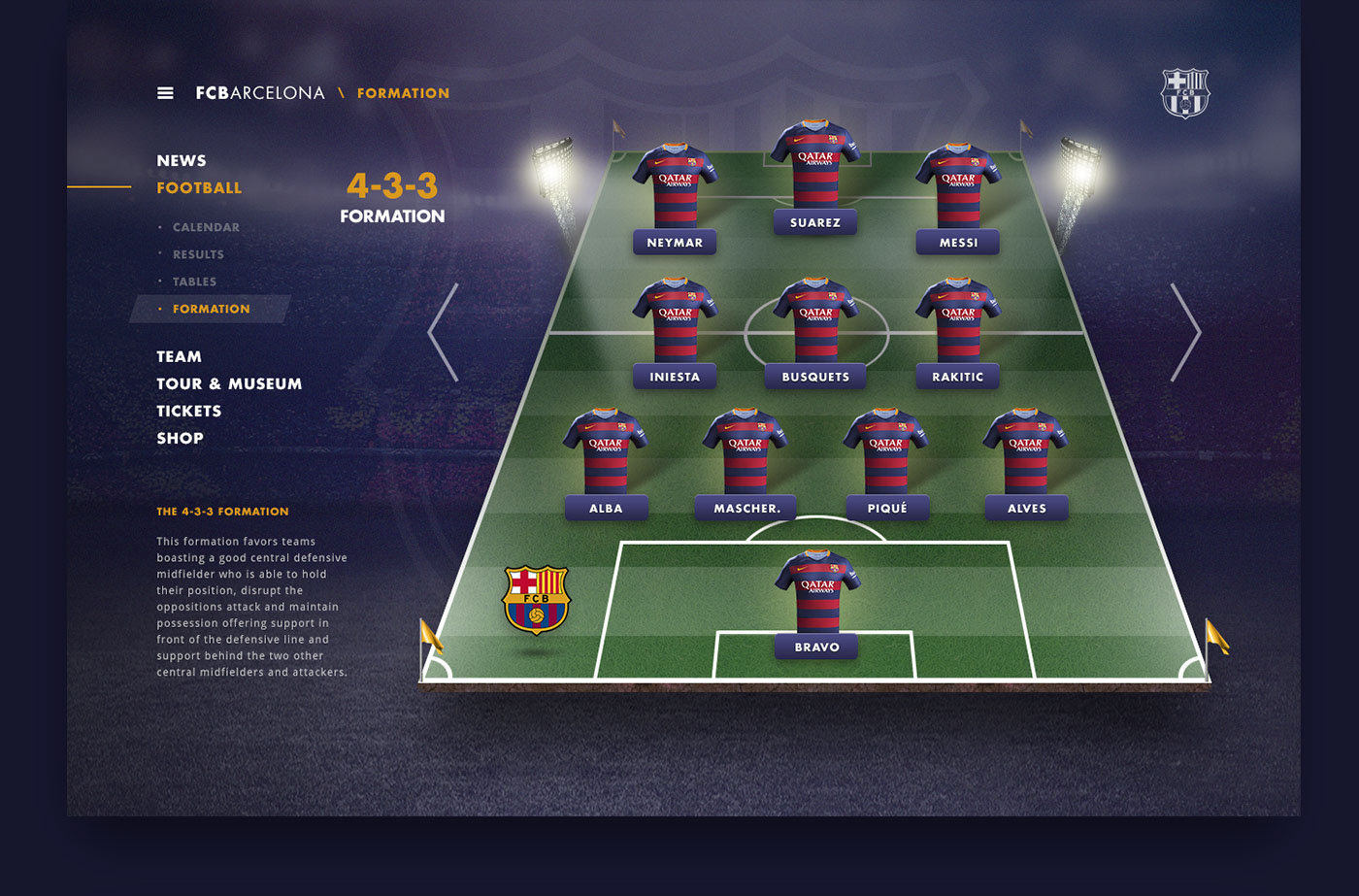 ui design Interface barcelona soccer concept UI design purple color Website ux football sports