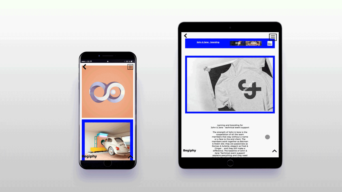 Web Website blue gif giphy Behance Project inspiration
