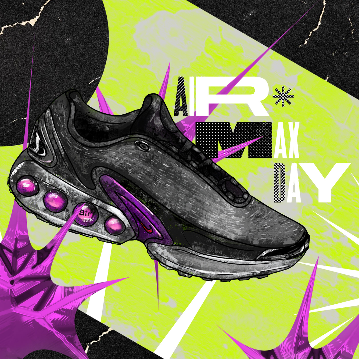Nike airmax sneakers Fashion  ILLUSTRATION  Digital Art  ArtDirection graphicdesign photoshop