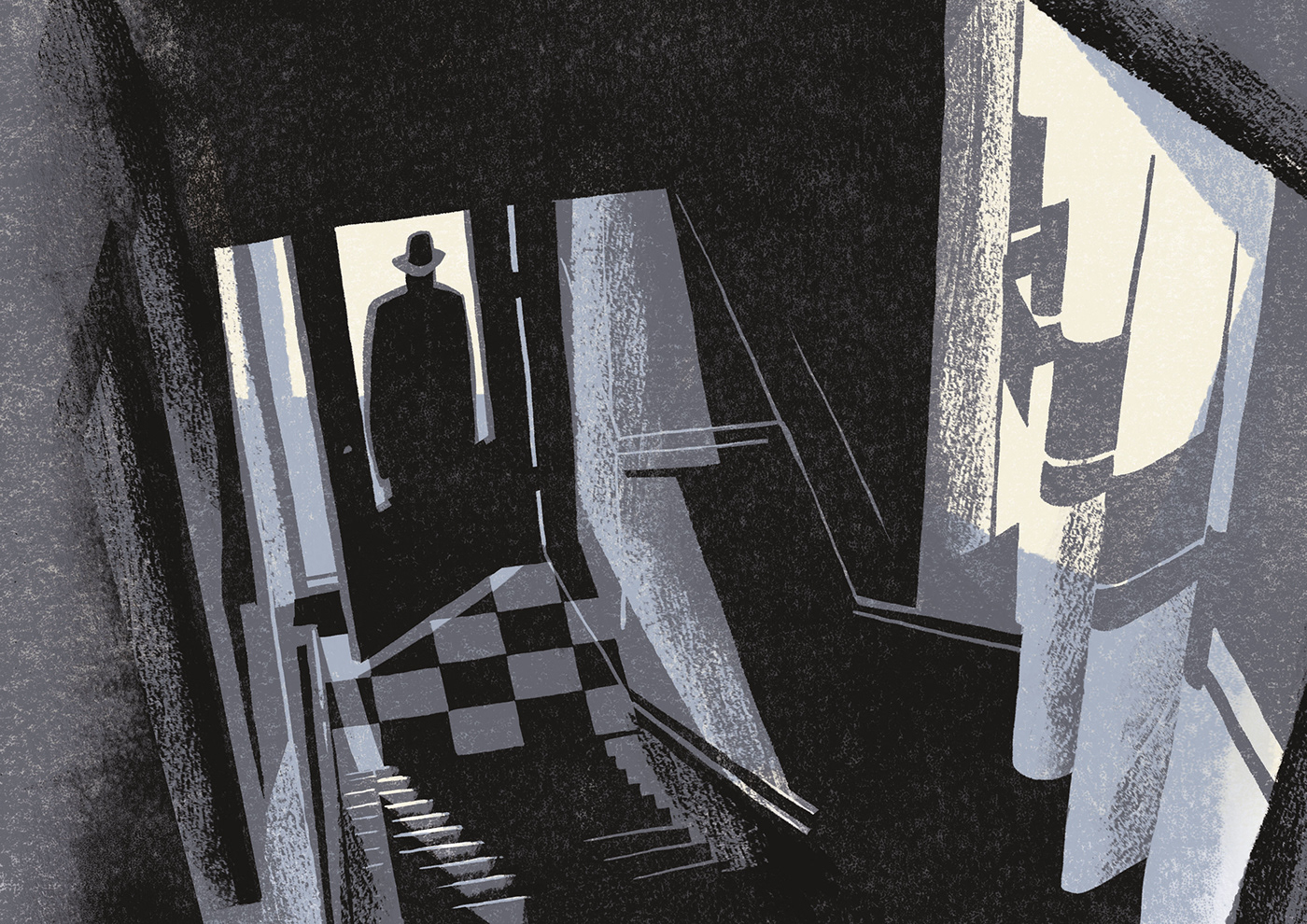 artwork Character design  concept art crime dark detective Digital Art  film noir ILLUSTRATION  mystery