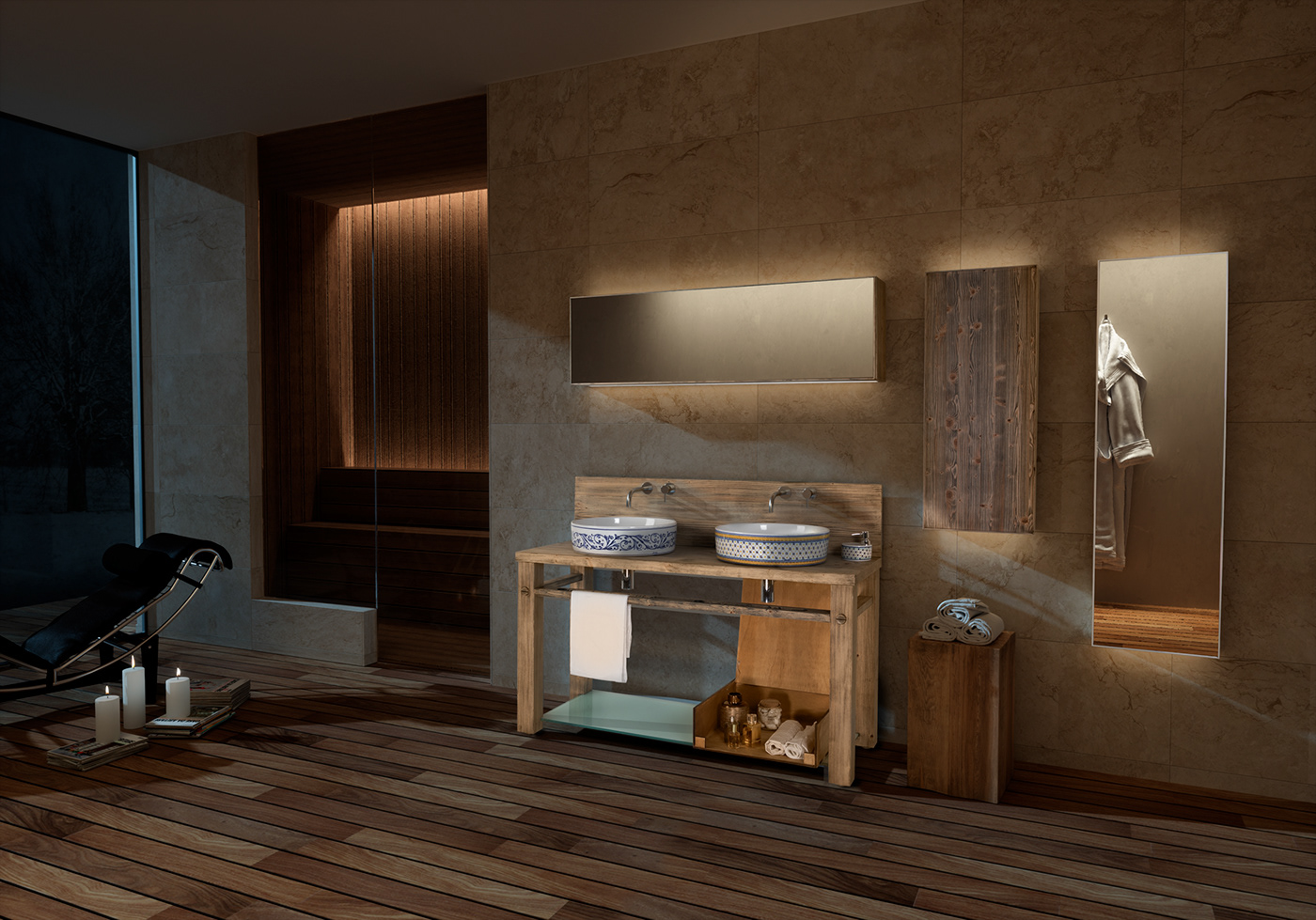 3D photo bathroom design FStorm furniture Real Render visualization